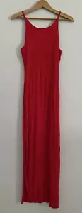 ValleyGirl Dress Maxi Red Size M Strappy Sleeve Casual Summer Beach Ex Cond - Picture 1 of 7