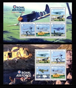 ISLE OF MAN 2008 90TH ANNIVERSARY ROYAL AIR FORCE SET OF 4 BOOKLET PANES MNH - Picture 1 of 2