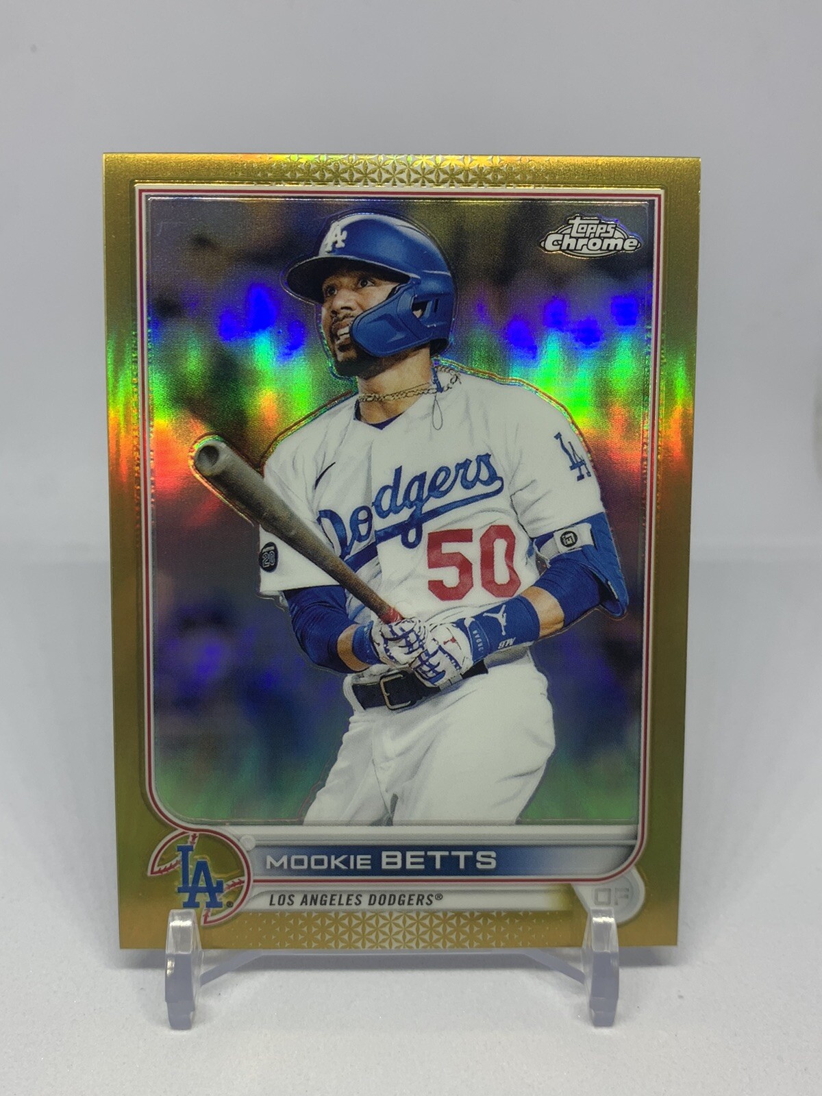 2022 Topps Chrome #100 Mookie Betts Gold Refractor /50