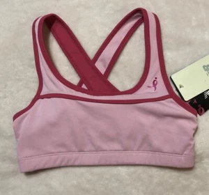 NEW BALANCE PINK BREAST CANCER AWARENESS WOMENS SPORTS BRA TOP SIZE LARGE - Picture 1 of 9