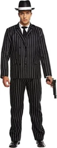 Adult Mens 1920s Gangster Boss Godfather Costume Halloween Fancy Dress Outfit - Picture 1 of 4