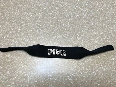Victoria's Secret PINK Sunglasses Cord Black with Bling Logo Neoprene SEALED - Image 1 of 2