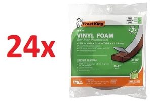 24x Posten Auftragnehmer Pack 3/4" x 3/16" x 17' braun Vinyl Schaum Wetterstreifen Band - Bild 1 von 6