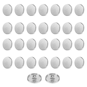 30 pezzi bottoni piatti rotondi in metallo da cucire 18 mm bottone in lega argento - Foto 1 di 8