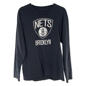 Brooklyn Nets Long Sleeve T-Shirt Black NBA Russell #1 Mens Medium Fanatics Ball - Picture 1 of 11
