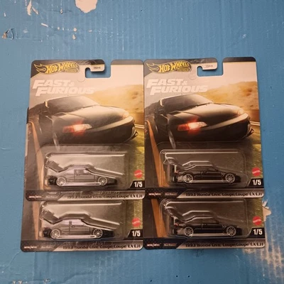 🔥 Ruedas Premium 2025 Fast & Furious 1993 Honda Civic Coupe EX EJ1 ¡Lote de 4! Foto 1 de 4