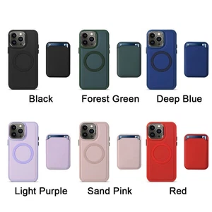 For iPhone 12 13 14 15 16 Silicone Magnetic Cover Case Leahter MagSafe Wallet - Picture 1 of 54