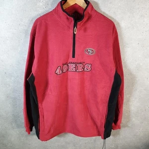 Vintage NFL San Francisco 49Ers Jacke Fleece 1/4 Zip Sweatshirt Herren XL rot - Bild 1 von 7