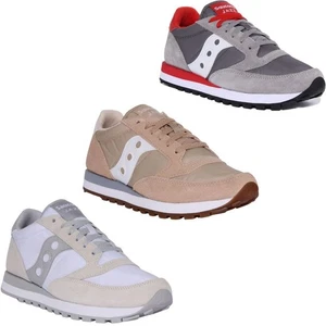 Saucony Jazz Original Herren Schnürung 80er Jahre Retro Trainer in weiß grau Größe UK 6 - 12 - Bild 1 von 19