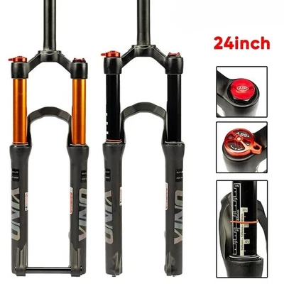 MTB Bicycle Suspension Air Fork 24 Inch 120mm Travel Disc Brake Bike Part  - Image 1 of 4