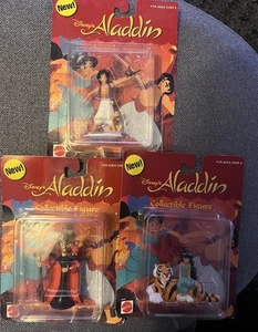 3 x 1993 Disney Aladdin Mattel Action Figures Jasmine & Rajah Jafar Aladdin Abu - Picture 1 of 4