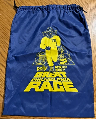 Draw-String Bag 1978 Great Philadelphia Race KYW1060 Polly Bros Pros FREE-SHIP - Image 1 of 3