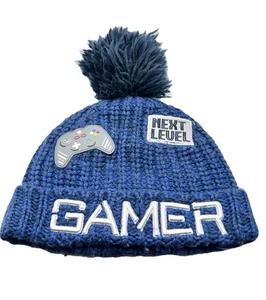 Children's Place Boys Hat Size S/M Navy Blue Gamer Cap Next Level Cuffed Beanie - Picture 1 of 8