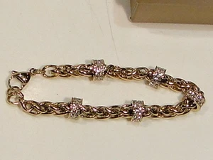 JCM Jacmel Mauritius Crystal Station Gold Tone Bracelet - Picture 1 of 5