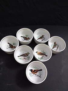 7 LOUIS LOURIOUX FRANKREICH LA FAUNA DIFF VÖGEL AUFLAUFFÖRMCHEN 3 1/2" Durchmesser  - Bild 1 von 9