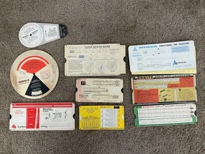 Lot of 9 Vintage Slide Rule Calculators: Daven, Ameco, Carlton, CH, Ohmite - Picture 1 of 5
