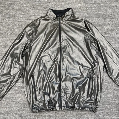 Nike Track Jacket Men 2XL XXL Metallic Silver Gray Full Zip Commute Reflective - Image 1 of 4