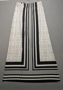 Cato Maxi Skirt Medium Gray White Black Floral Long Unlined Pull On - Foto 1 di 4