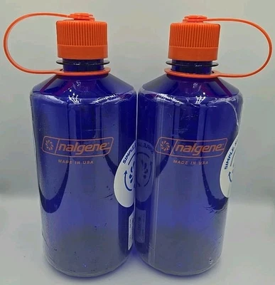 Лот из 2 Nalgene Sustain 32 унц. Бутылка для воды с узким горлышком Periwinkle - Изображение 1 из 2