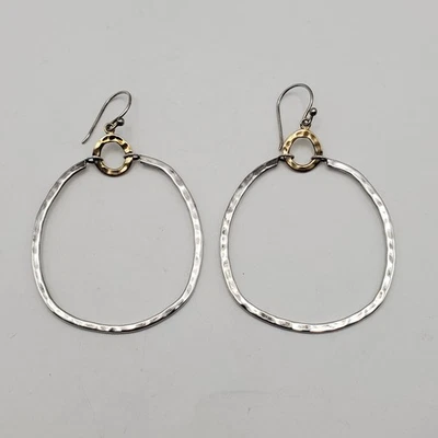 Silpada Hoop Dynamic Duo Drop Earrings Sterling Silvr & Brass W3148 - Image 1 of 4