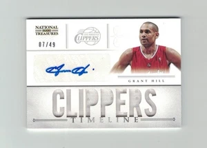 GRANT HILL 2012-13 Panini National Treasures AUTO JERSEY #7/49 Timeline CLIPPERS - Picture 1 of 2
