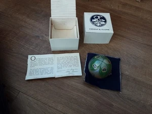 Fermacarte iridescente pavone verde Orient and Flume 1979 con documenti - Foto 1 di 5