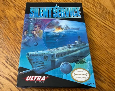 oval seal Silent Service complete in box nintendo nes factory MINT - Image 1 of 4
