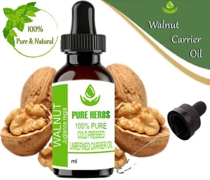Pure Herbs Walnut 100% Pure & Natural Juglance Regia Carrier Oil PS494 - Picture 1 of 6
