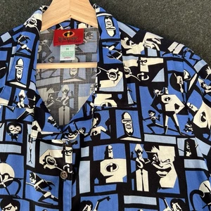 Vintage Reyn Spooner Disney Pixar The Incredibles Rayon Hawaiian Shirt Medium - Picture 1 of 6