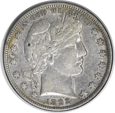 1892 Barber Silver Half Dollar DDR AU Uncertified Cover