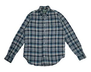 Gitman Vintage $ 265 blau gebürstetes Dreifachgarn kariert Oxford Knopfleiste Shirt M - Bild 1 von 7