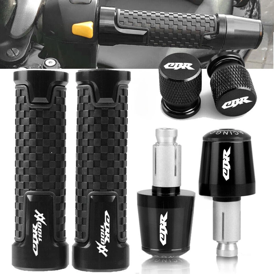 Black CNC Grip Handlebar Balanced Plug slider End Cap Cover For HONDA CBR1100XX Foto 1 de 4