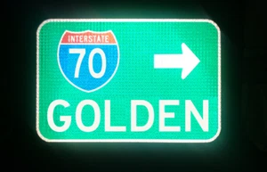 Golden Interstate 70 Colorado Route Straßenschild 18"x12", Denver, Lakewood, Arvada - Bild 1 von 4