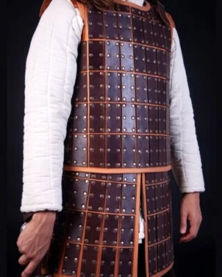 Halloween Guerrero Vikingo Cuero Armadura Brigandine Larp Disfraz Armadura Foto 1 de 3