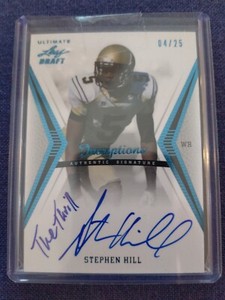 2012 LEAF ULTIMATE DRAFT INSCRIPTIONS STEPHEN HILL ROOKIE ON CARD AUTO SP /25 