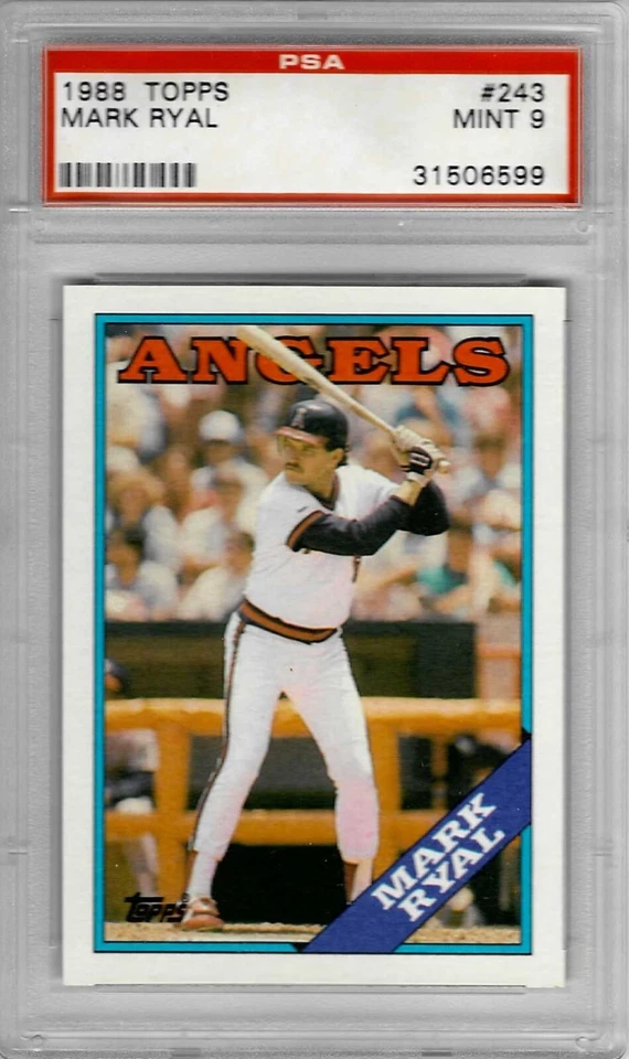 1988 Topps #243 Mark RYAL - PSA 9+++ Angels - pop 1 (only 2 10s) - Image 1 of 1