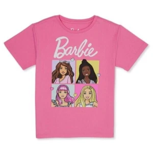 New Barbie Graphic Tee Shirt Pink Child Size Girls XL 14-16 NEW WITH TAGS - Picture 1 of 3
