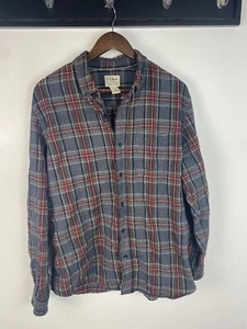 LL Bean Large Plaid Flannel Button Down Long Sleeve Mens Slightly Fitted - Picture 1 of 5