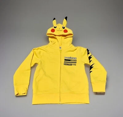 NUEVO Pokémon Niños Pikachu Capucha Cremallera Completa Sudadera con Capucha con Bolsillos Talla 4/5 XS Foto 1 de 4