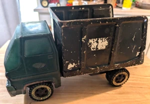 Camión de basura Tonka azul servicio sanitario 15" acero prensado años 60 vintage - Imagen 1 de 14