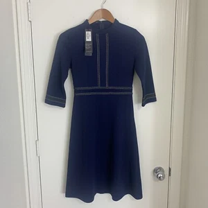 HOMEYEE Fashion Girl’s Blue Fit & Flare Dress, Sz-S (US 4), Knee Lgth, 3/4 Slv - Picture 1 of 12