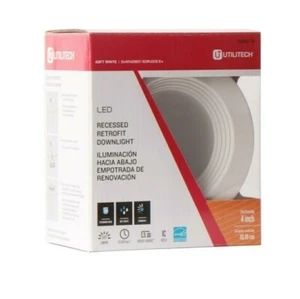 Intergrated LED 4 In 50 Watt Equivalent White Round Dimmable Recessed Lighting - Picture 1 of 4