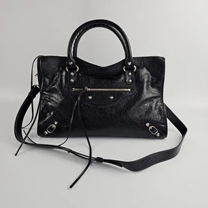 Balenciaga Le City Medium $ 2900 schwarz Arena Leder Handtasche neu und authentisch - Bild 1 von 12