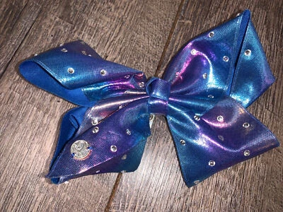 JoJo Siwa metálico brillo púrpura azul estrás pelo morado moño guc Foto 1 de 4