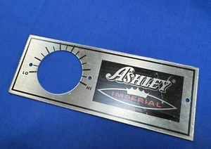 Vintage NOS ASHLEY Imperial STOVE Aluminum Control/Name Plate 7 1/4" x 2 3/4" - Picture 1 of 6