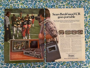 Vintage 1980 Sears Beta Vision VCR Print Ad Portable Model #5356 - Bild 1 von 10
