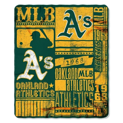 Oakland Athletics MLB Northwest 50"x60" Strength Fleece Throw Blanket FREE Cover