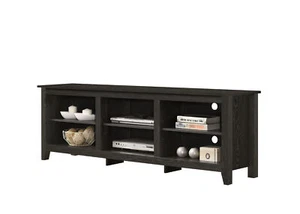 NEW Benito Dark Gray 70"W TV Stand with Open Shelves and Cable Management - Picture 1 of 5