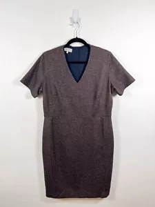 Hobbs Dress 16 Brown Tweed Formal Classic Smart Office Business Wool Content - Picture 1 of 10