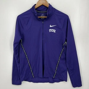 Nike Active Sweatshirt Women's M Purple 1/4 Zip Pullover TCU Horned Frogs - Picture 1 of 10